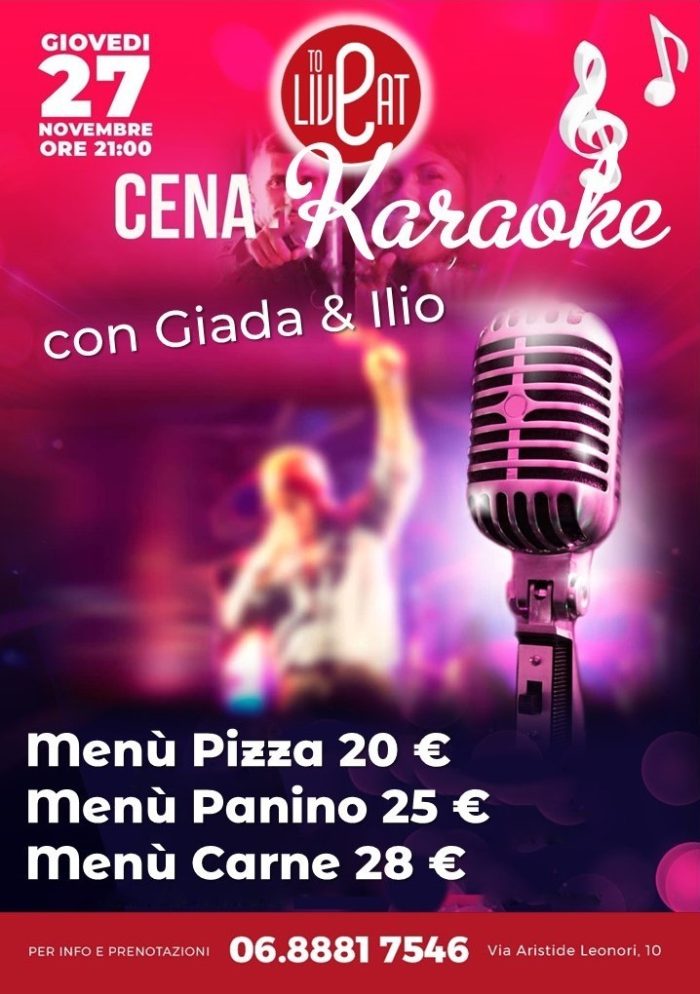 GIOVEDÌ 27 NOVEMBRE dalle 21:00